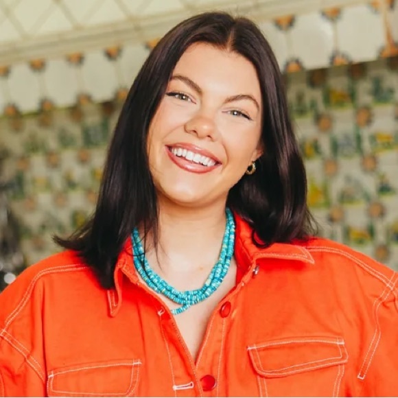 NWOT Allie + Bess Isla Necklace ✨ Turquoise Beaded Necklace with Gold Accents - Picture 8 of 9